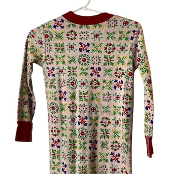 Hanna Andersson Pink & Red Floral Print Full Zip One Piece Pajama  US 3 NEW - Picture 10 of 13